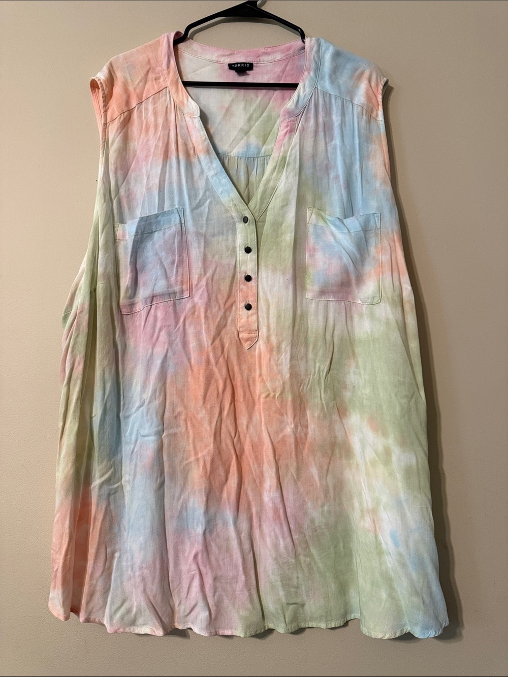Torrid Pastel Tie-Dye Sleeveless Tunic Top